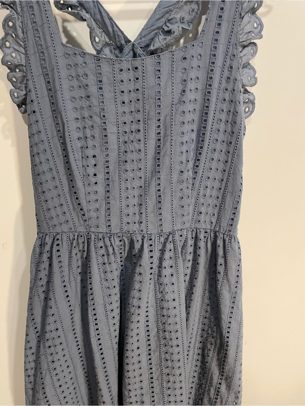 Sleeveless Eyelet Sundress in Blue - Picture 4 of 8